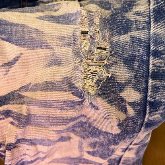 Men's Blue Patterned Straight Jeans - Picture 10 of 13